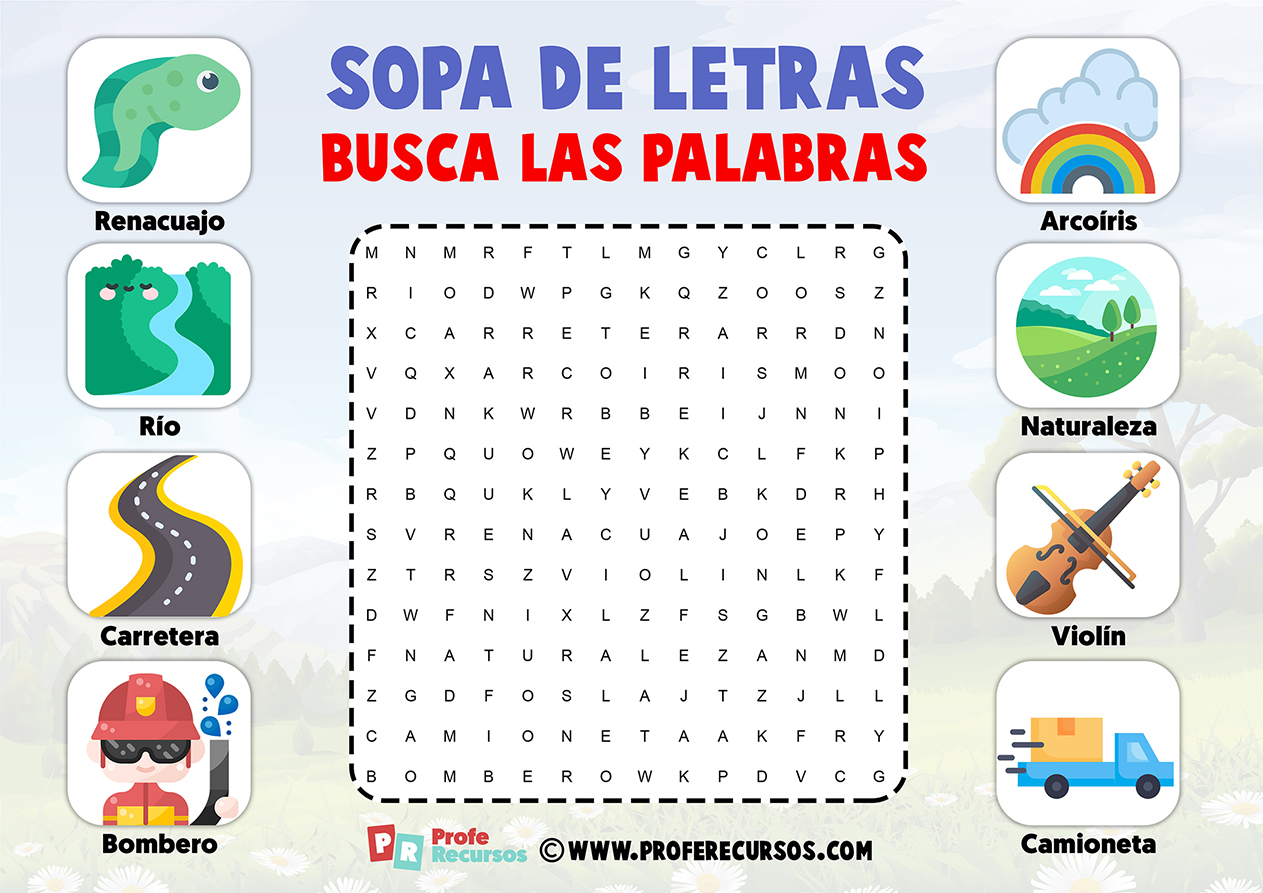 Sopas de letras con dibujos