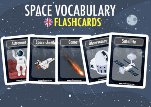 Space flashcards for kids