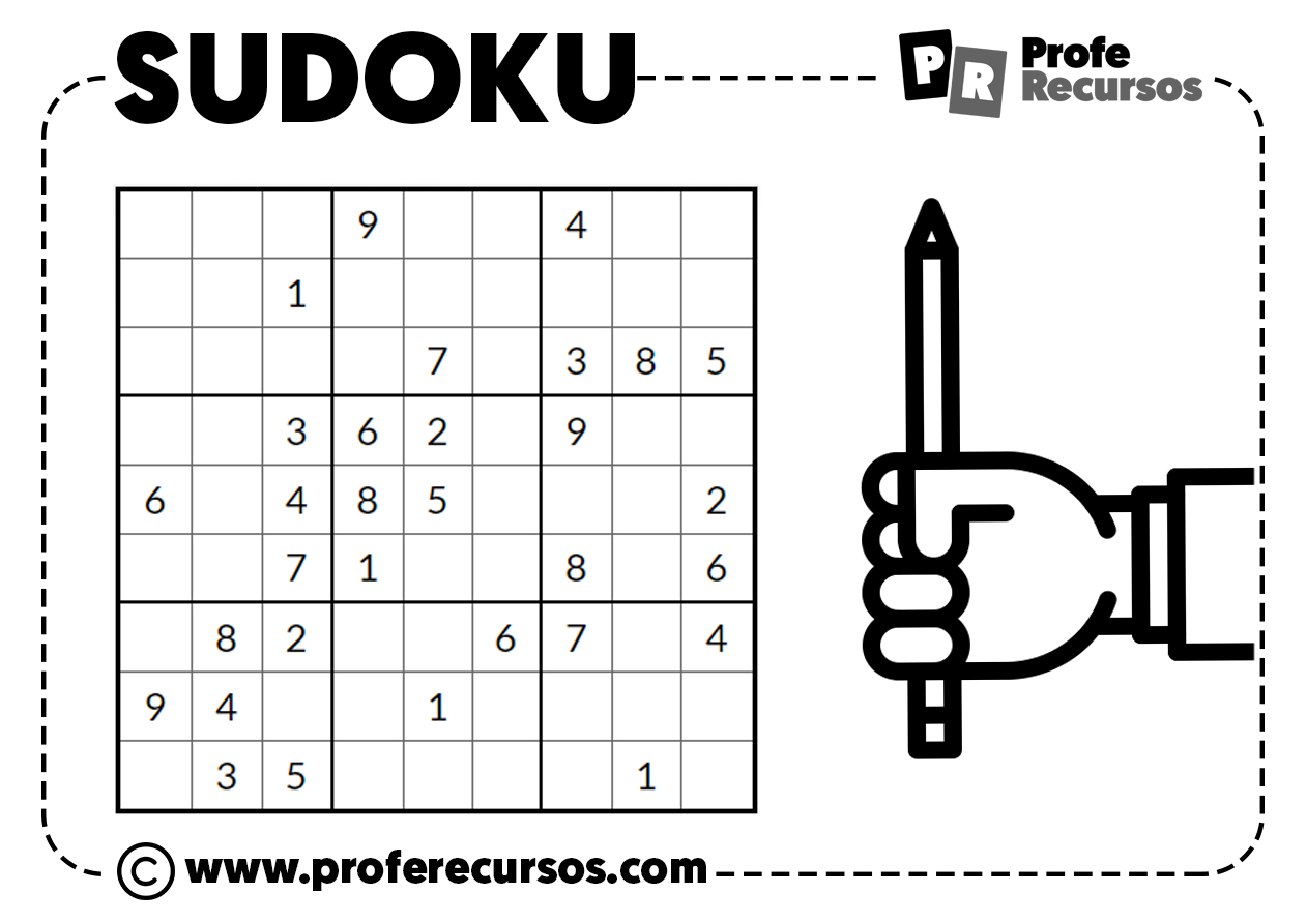 Sudoku para imprimir: Nível fácil, médio, difícil e infantil