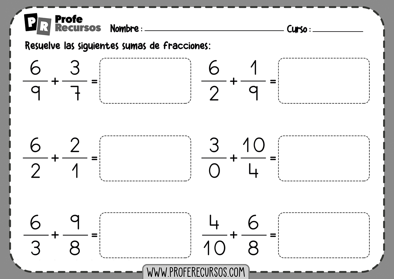 Suma de fracciones con diferente denominador