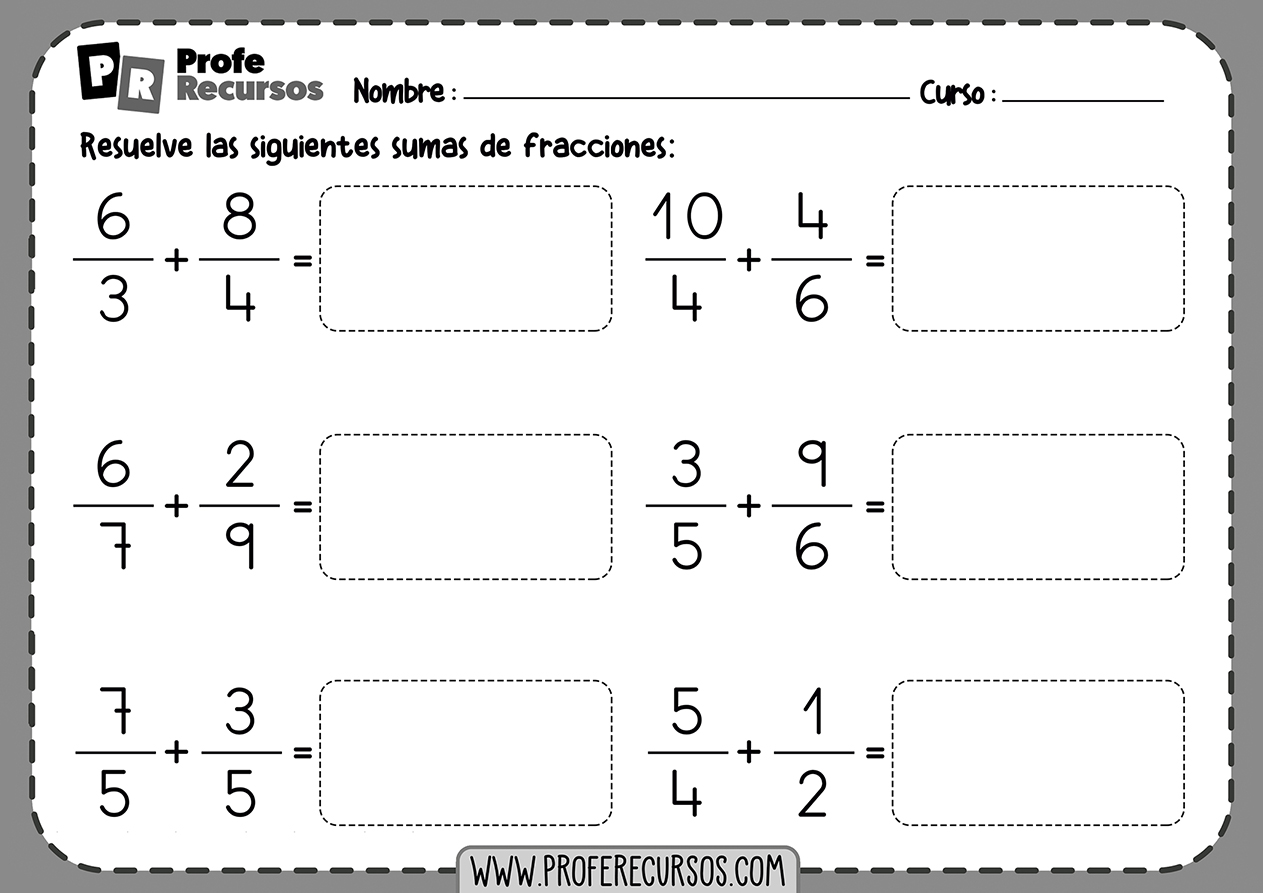 Suma de fracciones con distinto denominador