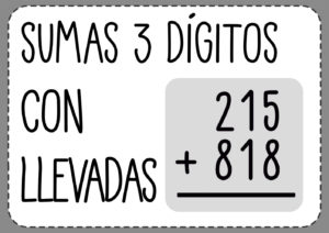 Sumas de 3 digitos con llevadas