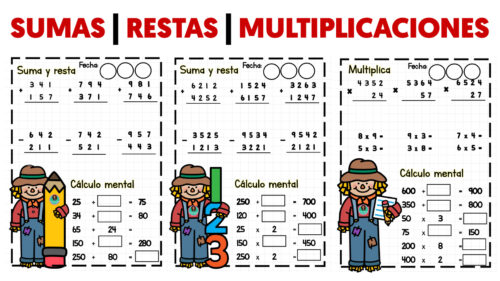 Problemas Sumas Restas Y Multiplicaciones 3 Primaria
