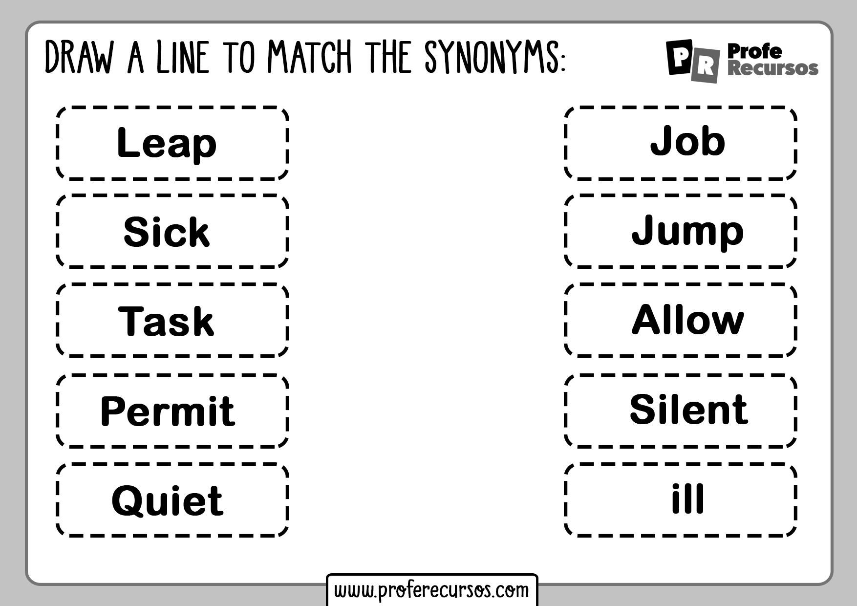 Synonyms exercises for kids