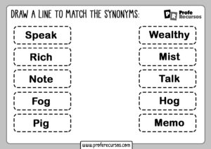 Synonyms worksheets for kids