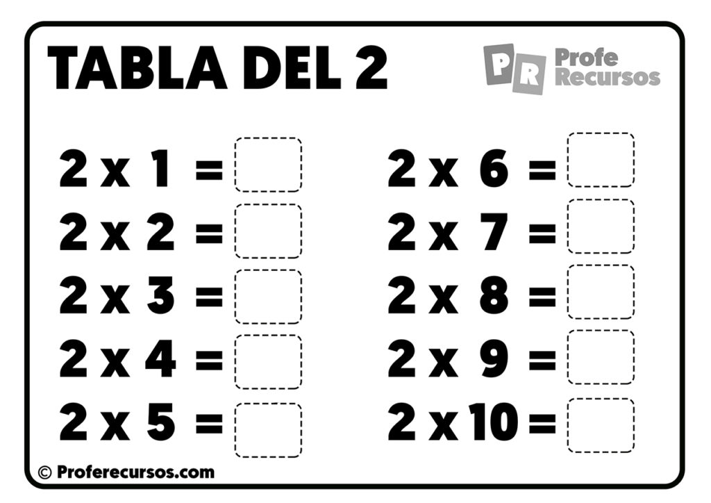 Tablas De Multiplicar Para Resolver Y Completar Para Imprimir