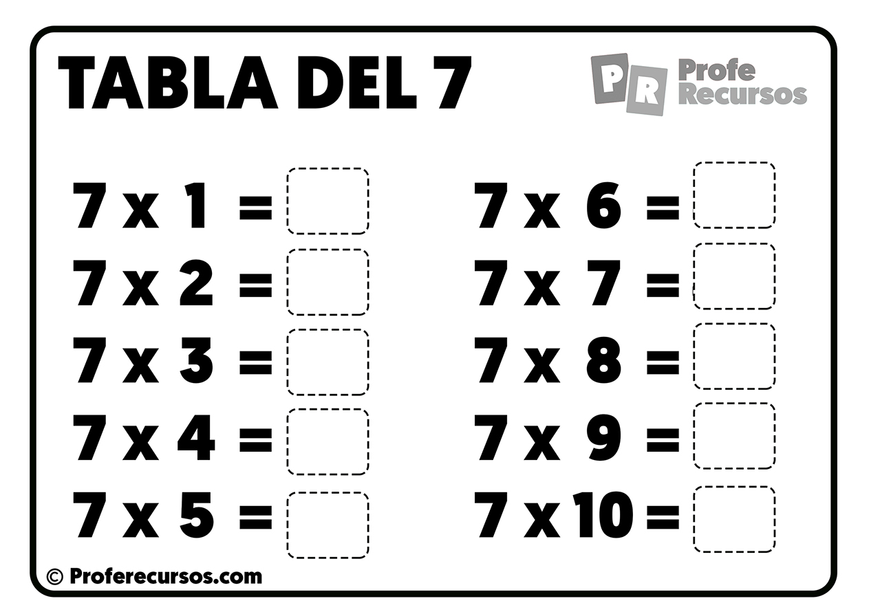 Tabla De 8 Multiplicar Tablas de Multiplicar para RESOLVER y Completar | Para Imprimir