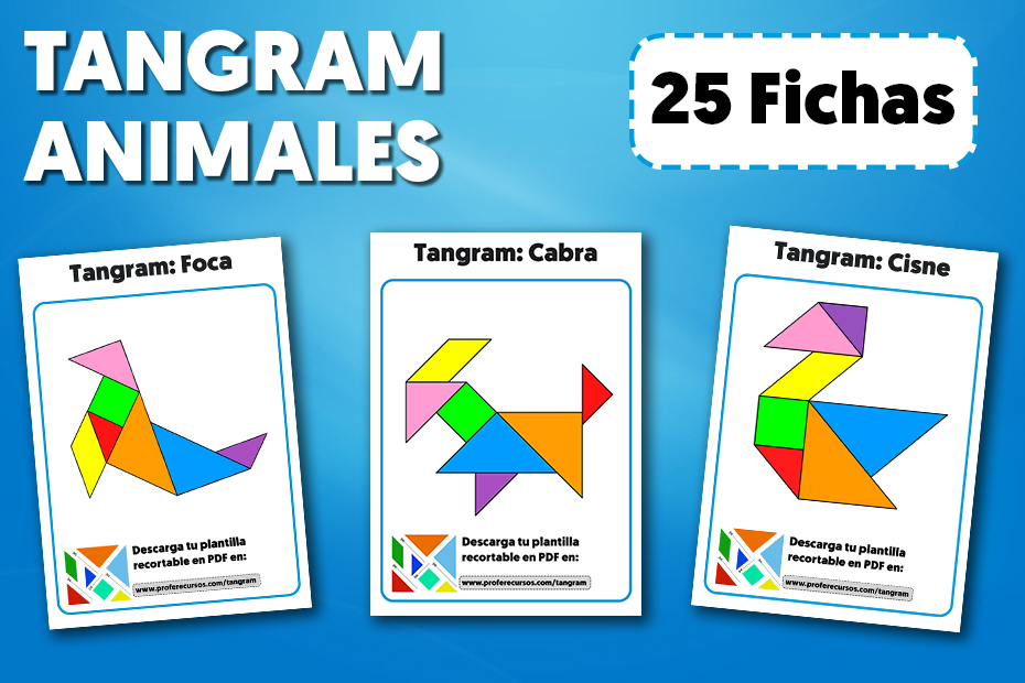 Tangram de Animales Figuras de Animales en Tangram para