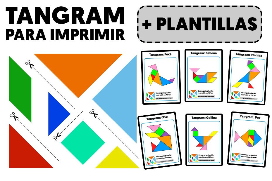 Tangram para Niños | Plantilla Recortable 100 Fichas