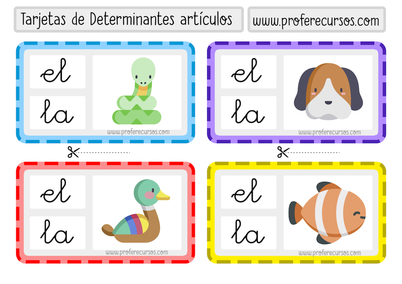 Tarjetas Determinantes Articulos