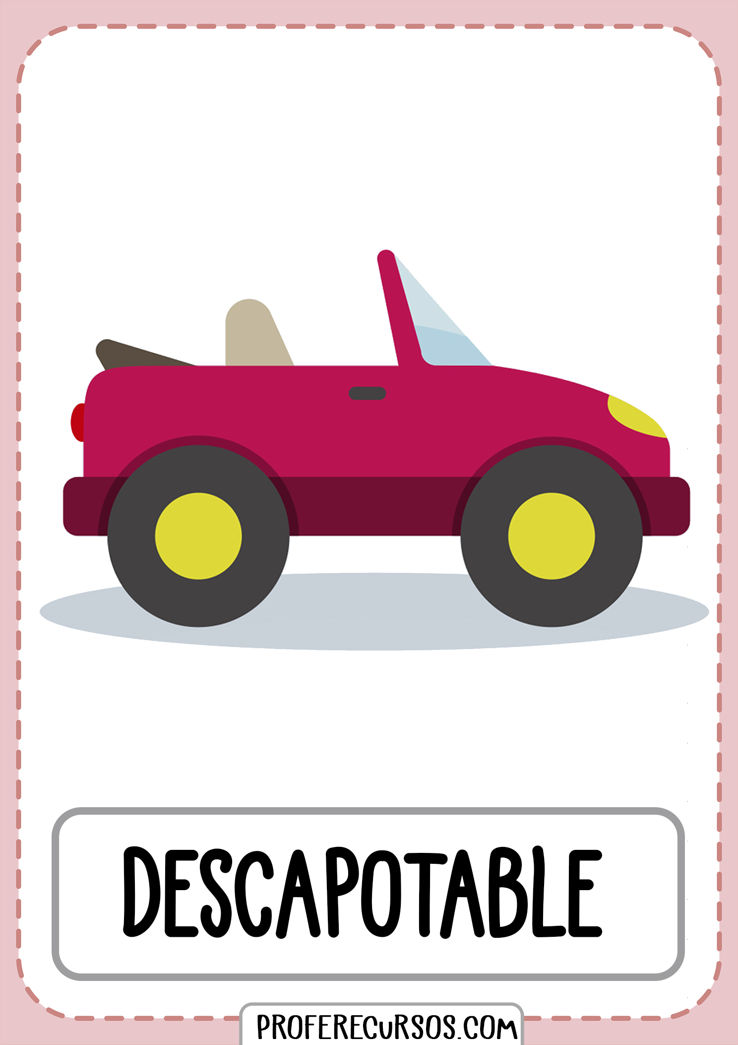 Tarjetas-vocabulario-medios-transporte-automovil-descapotable