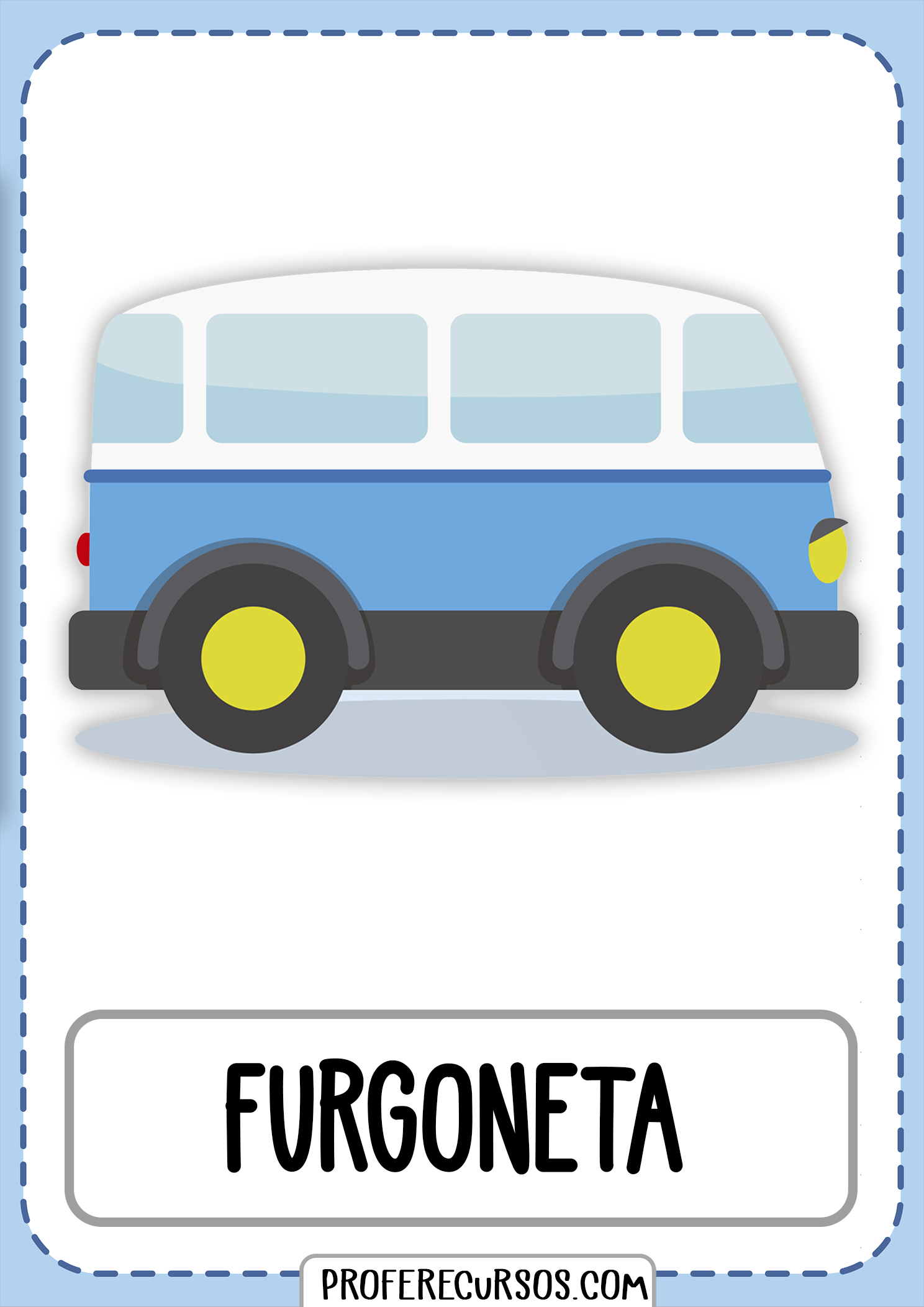 Tarjetas-vocabulario-medios-transporte-furgoneta