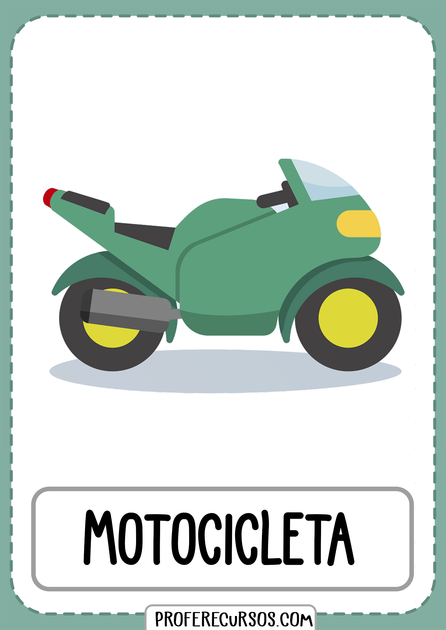 Tarjetas-vocabulario-medios-transporte-motocicleta