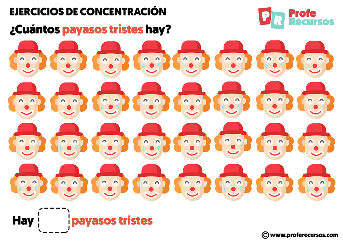 Ejercicios De Atencion Y Concentracion Para Niños Para Imprimir
