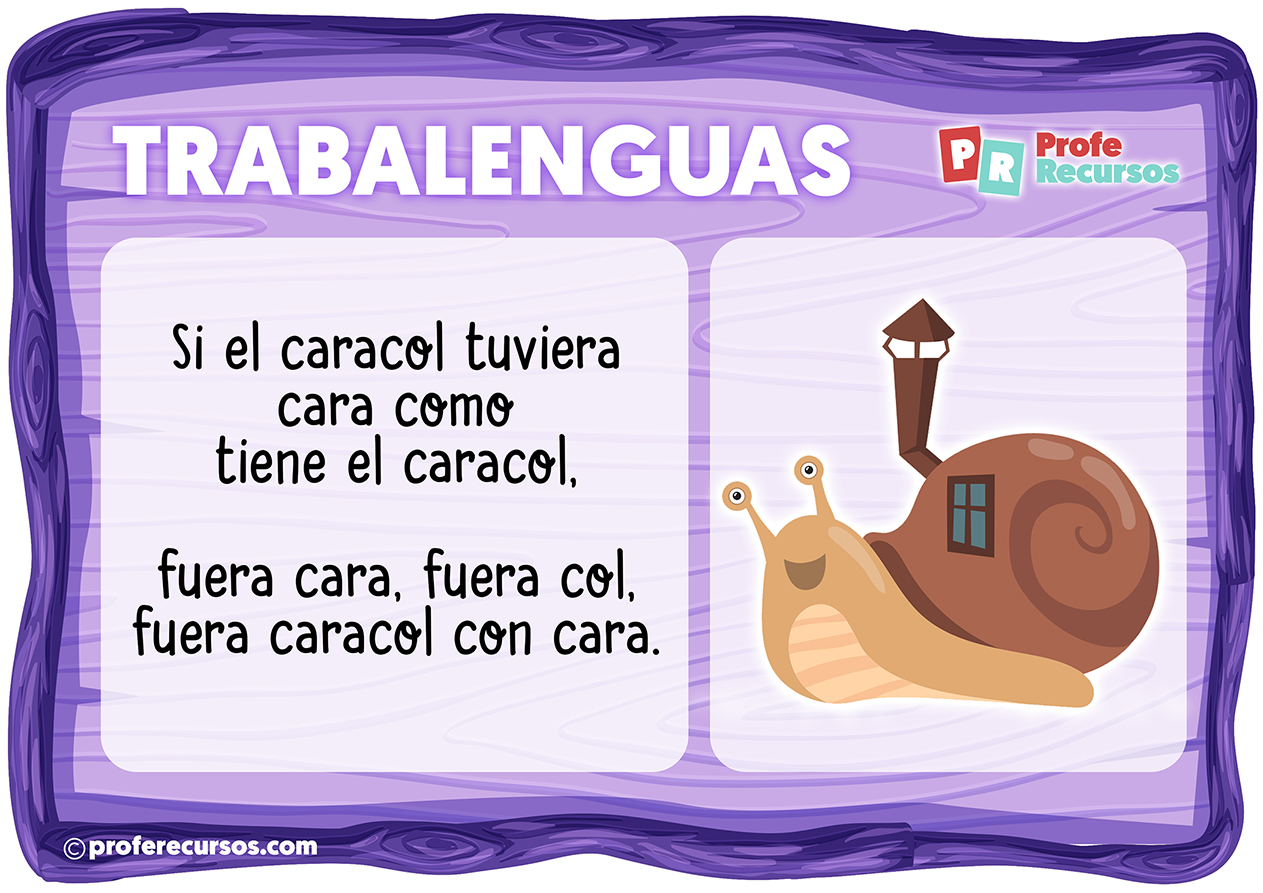 Trabalenguas con dibujos bonitos para niños