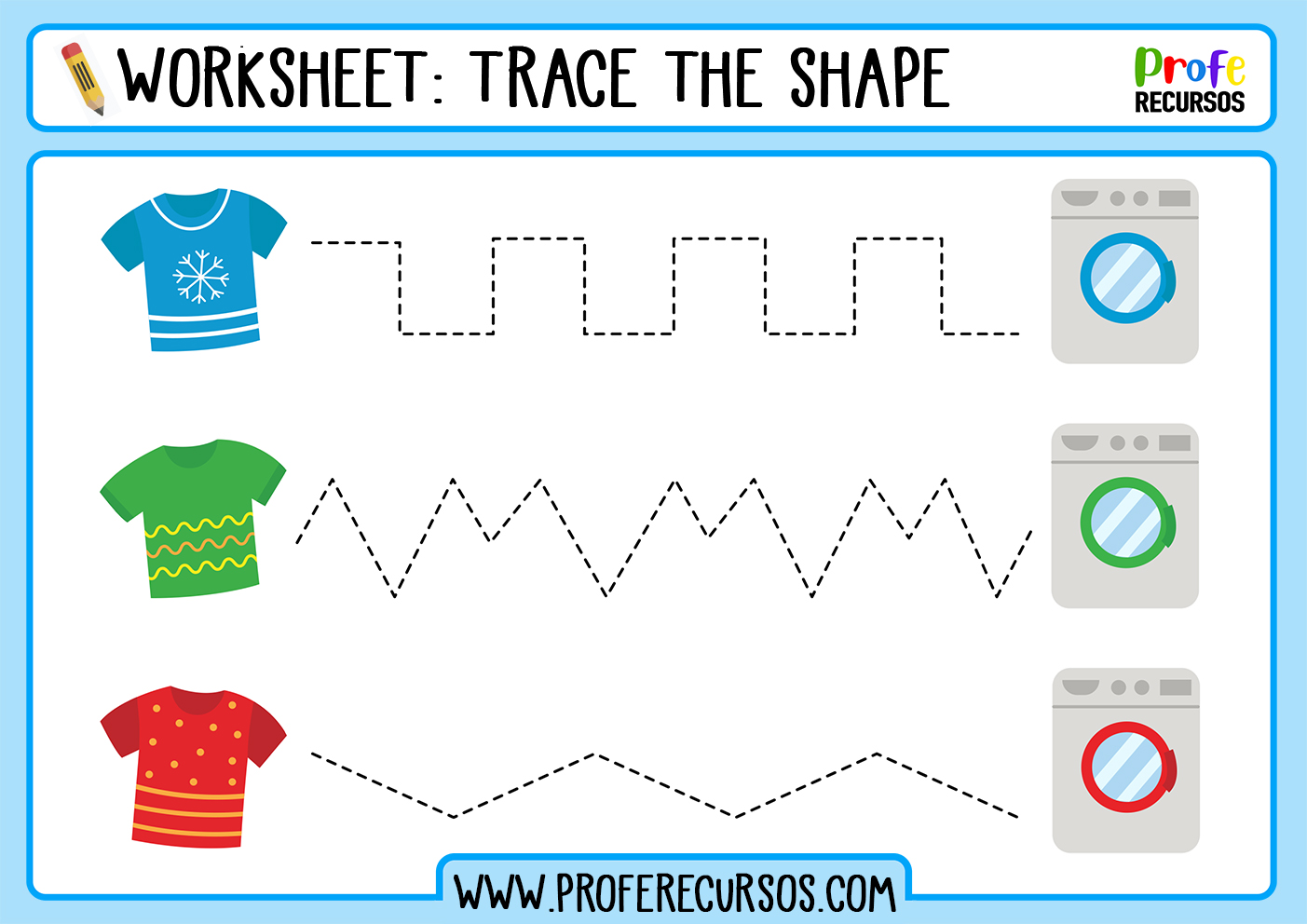 Tracing exercises for preschoolers