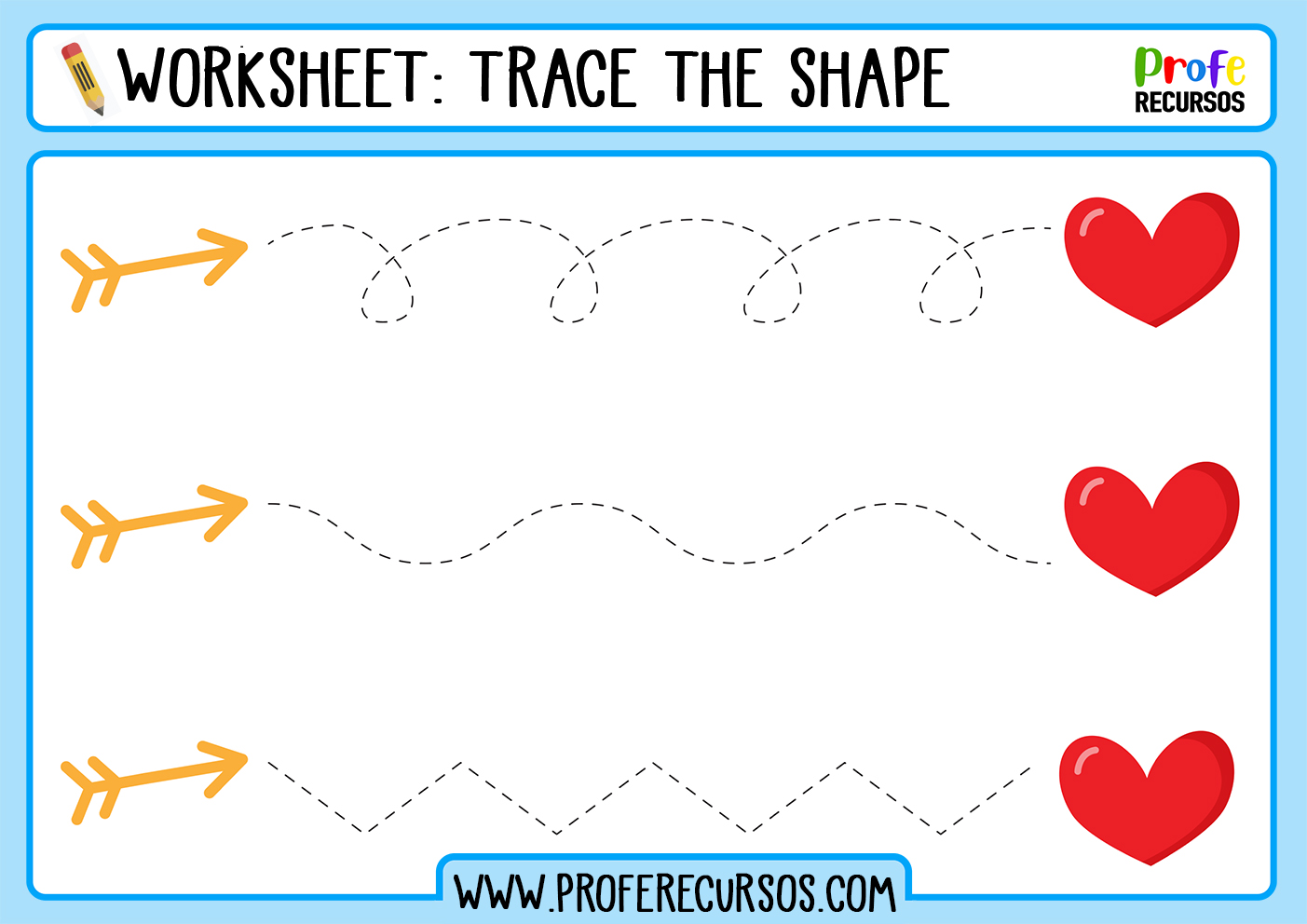 Tracing lines and shapes worksheet