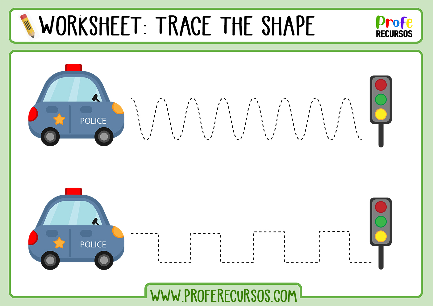 Tracing lines for preschoolers