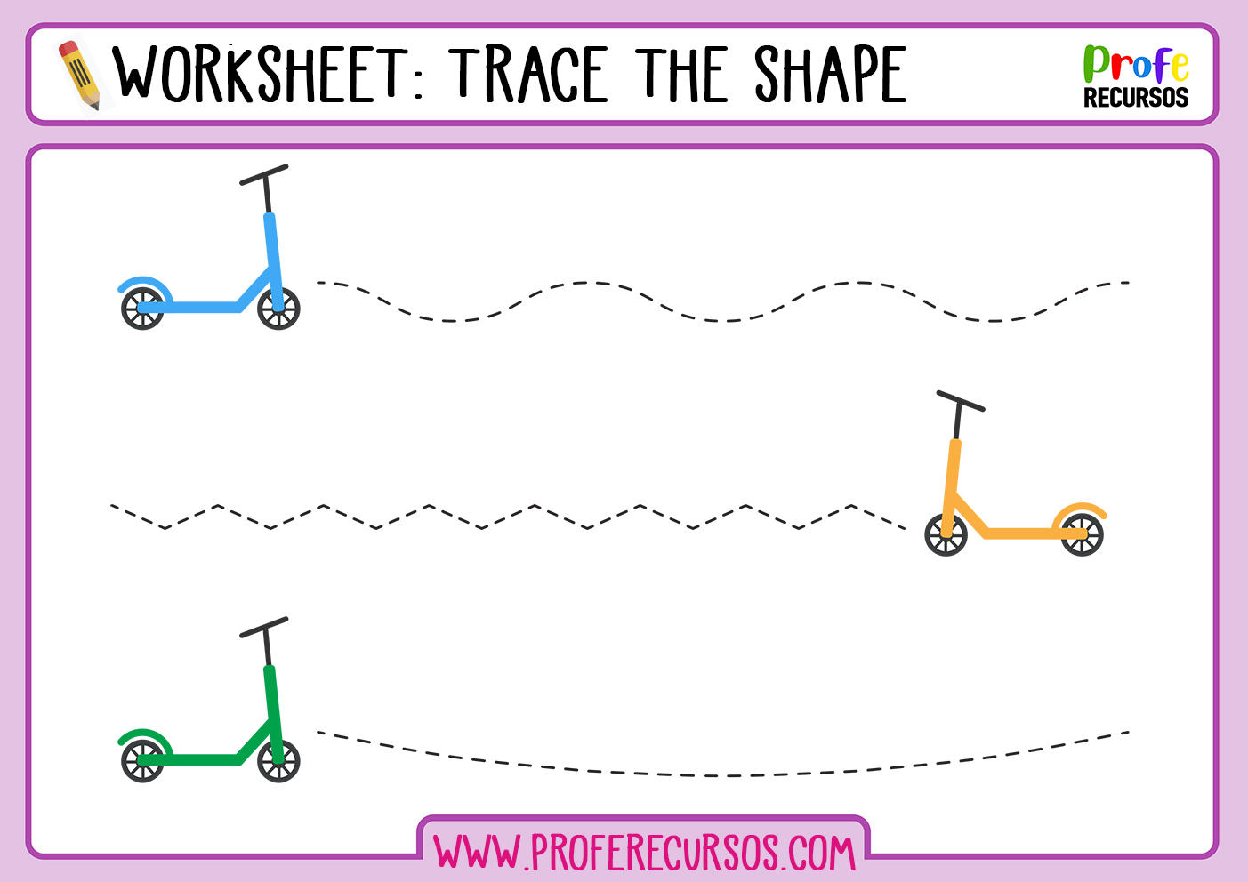 Tracing shapes worksheets