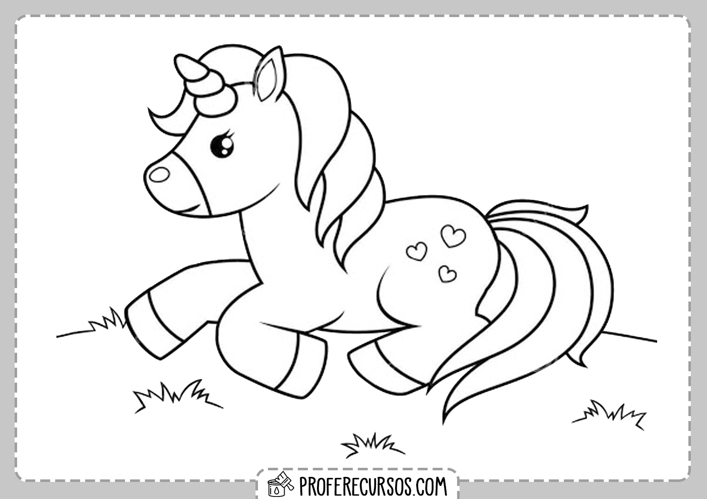 Unicornio Kawaii Dibujo para Colorear