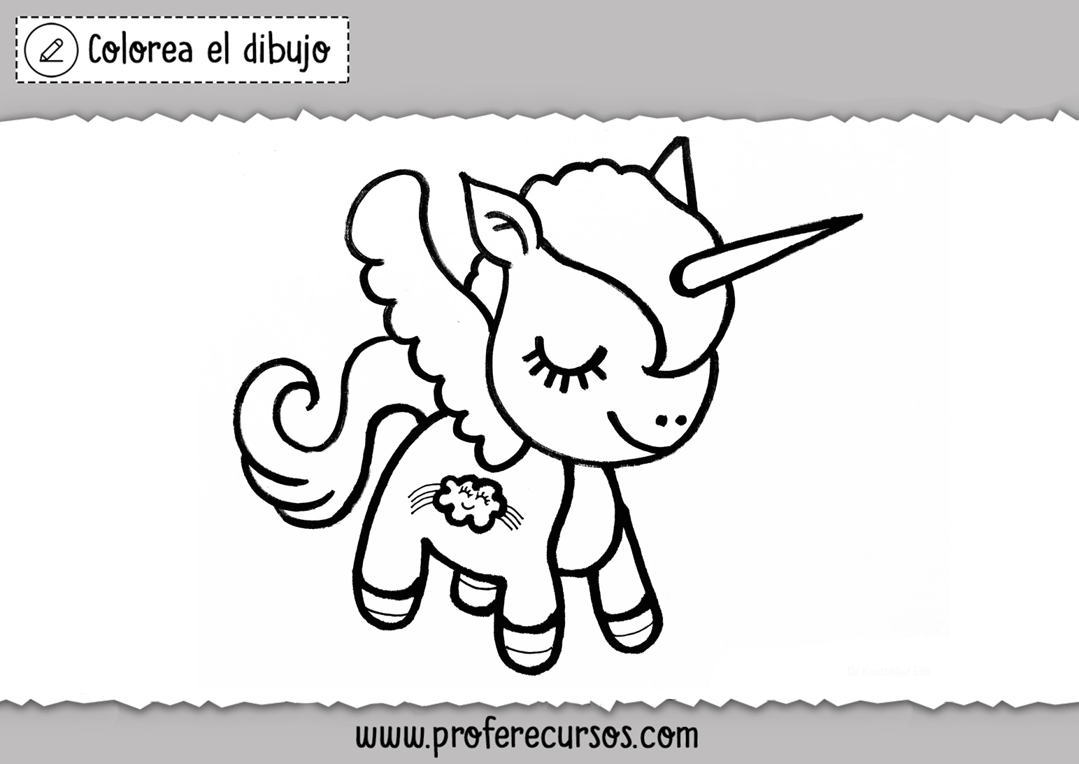 Unicornio Kawaii para Colorear