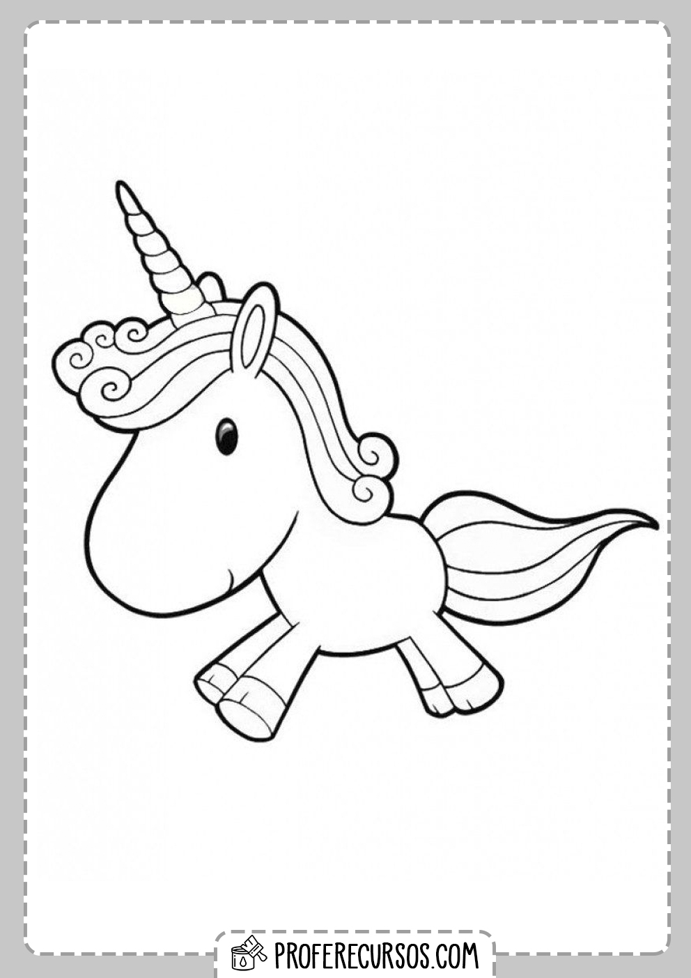 Unicornio Kawaii para Pintar