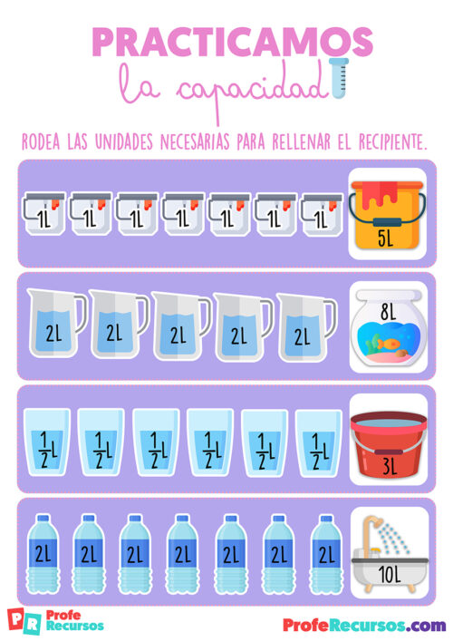 Unidades de medida ejercicios de capacidad Unidades de medida ejercicios de capacidad