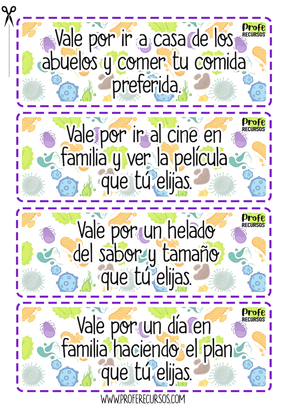 Vales para niños