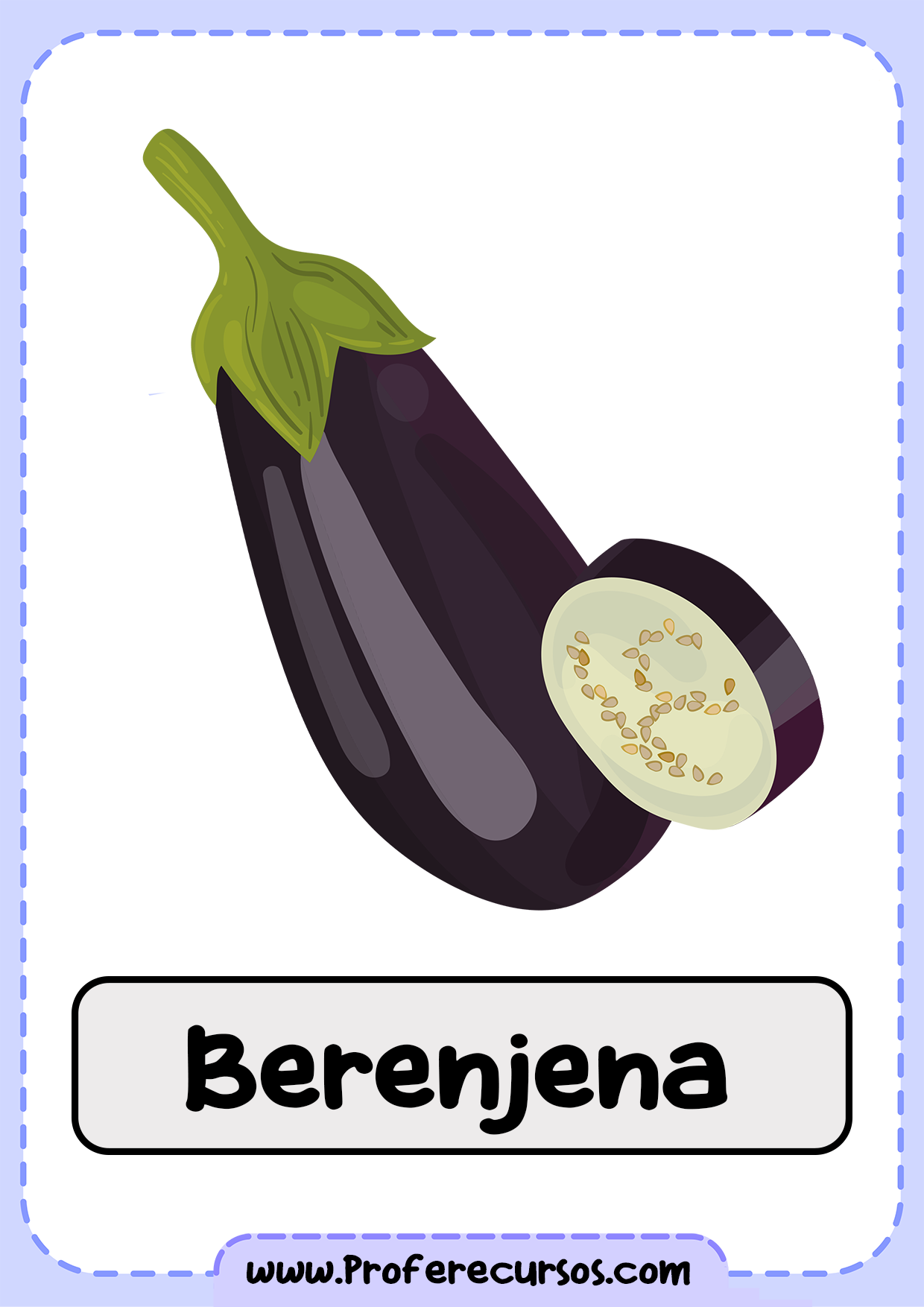 Vocabulario-Verduras-Vegetales-Berenjena