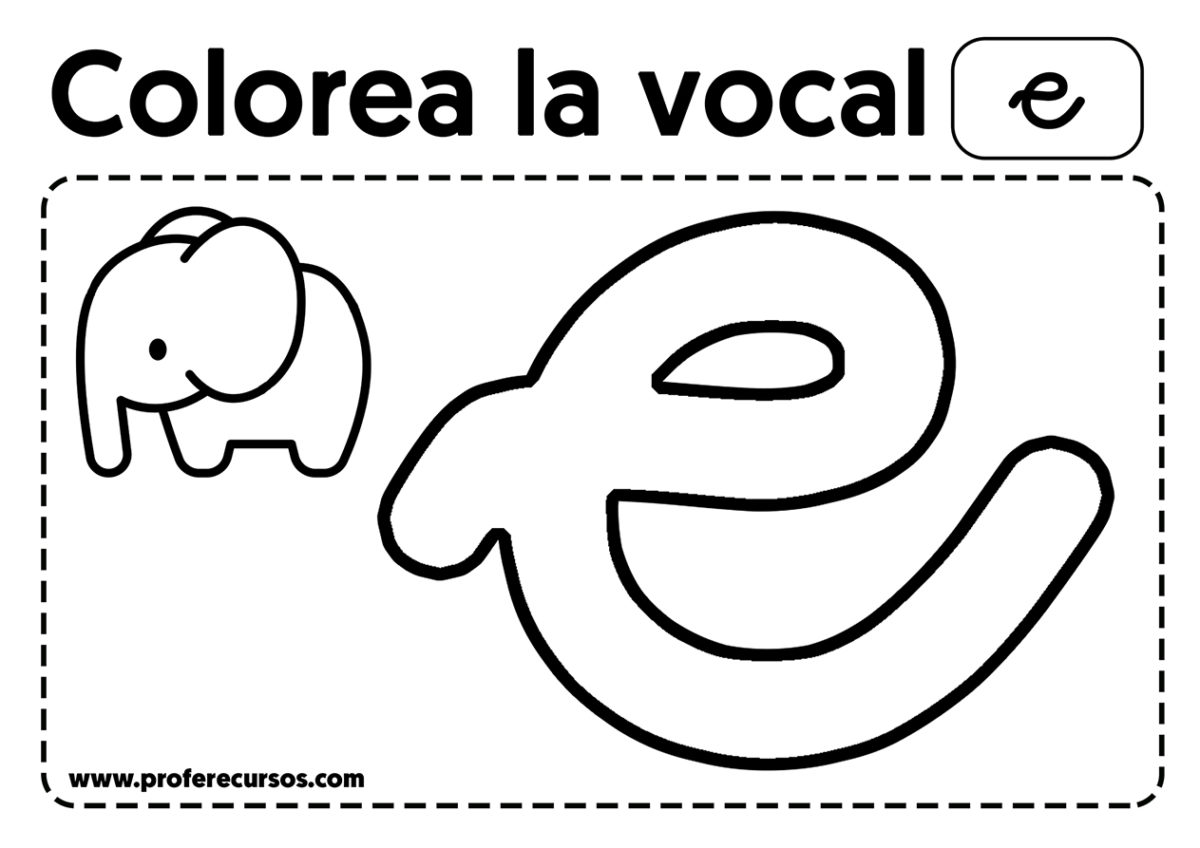 Vocal e para colorear - Profe Recursos