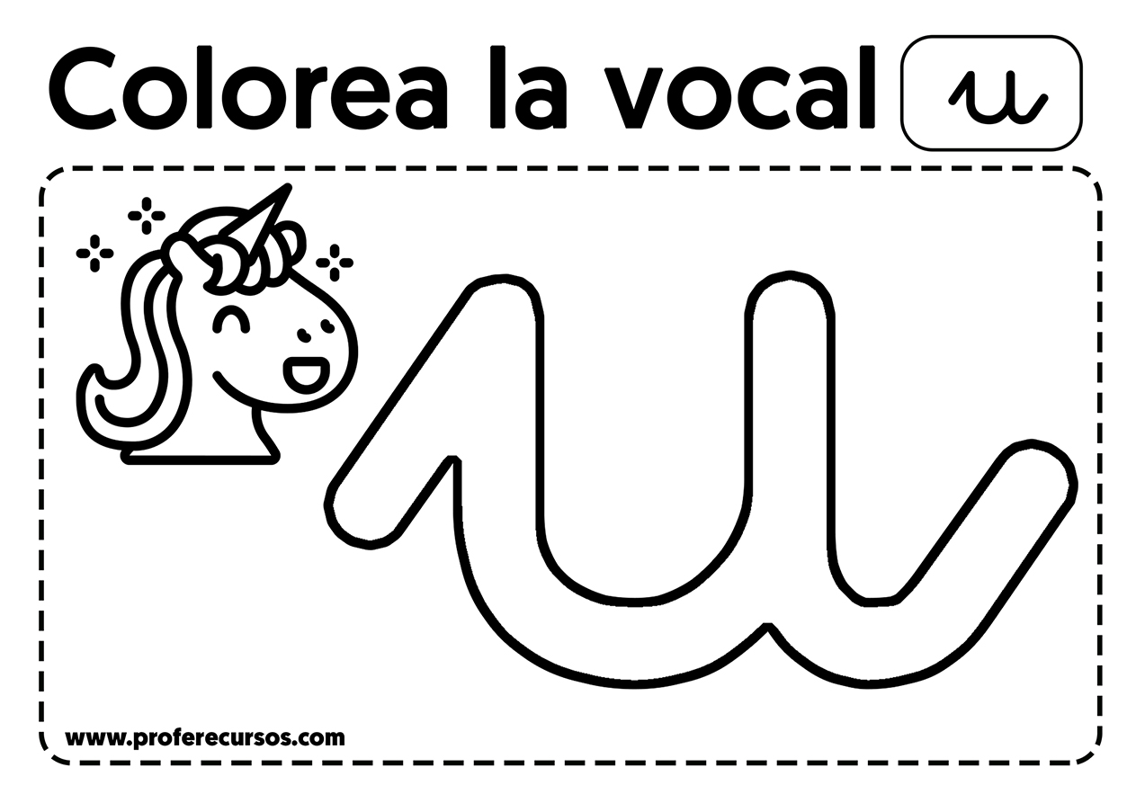 Vocal u para colorear