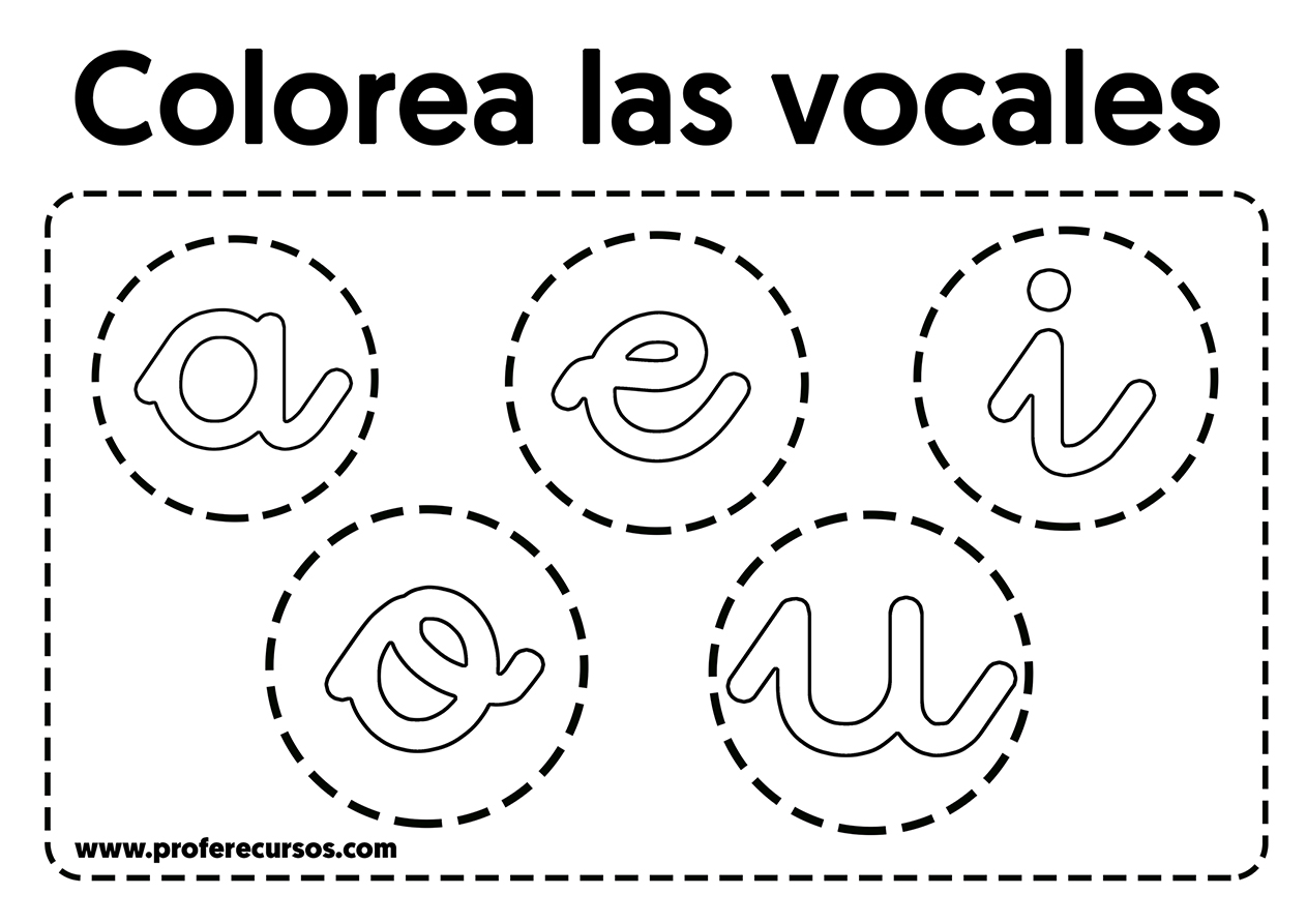 Vocales para colorear para niños