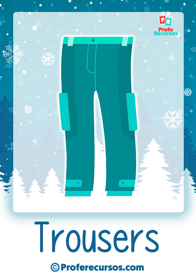 Winter clothes flashcards set