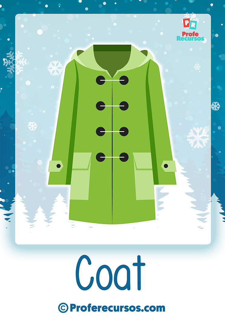 Winter clothes vocabulary for kids