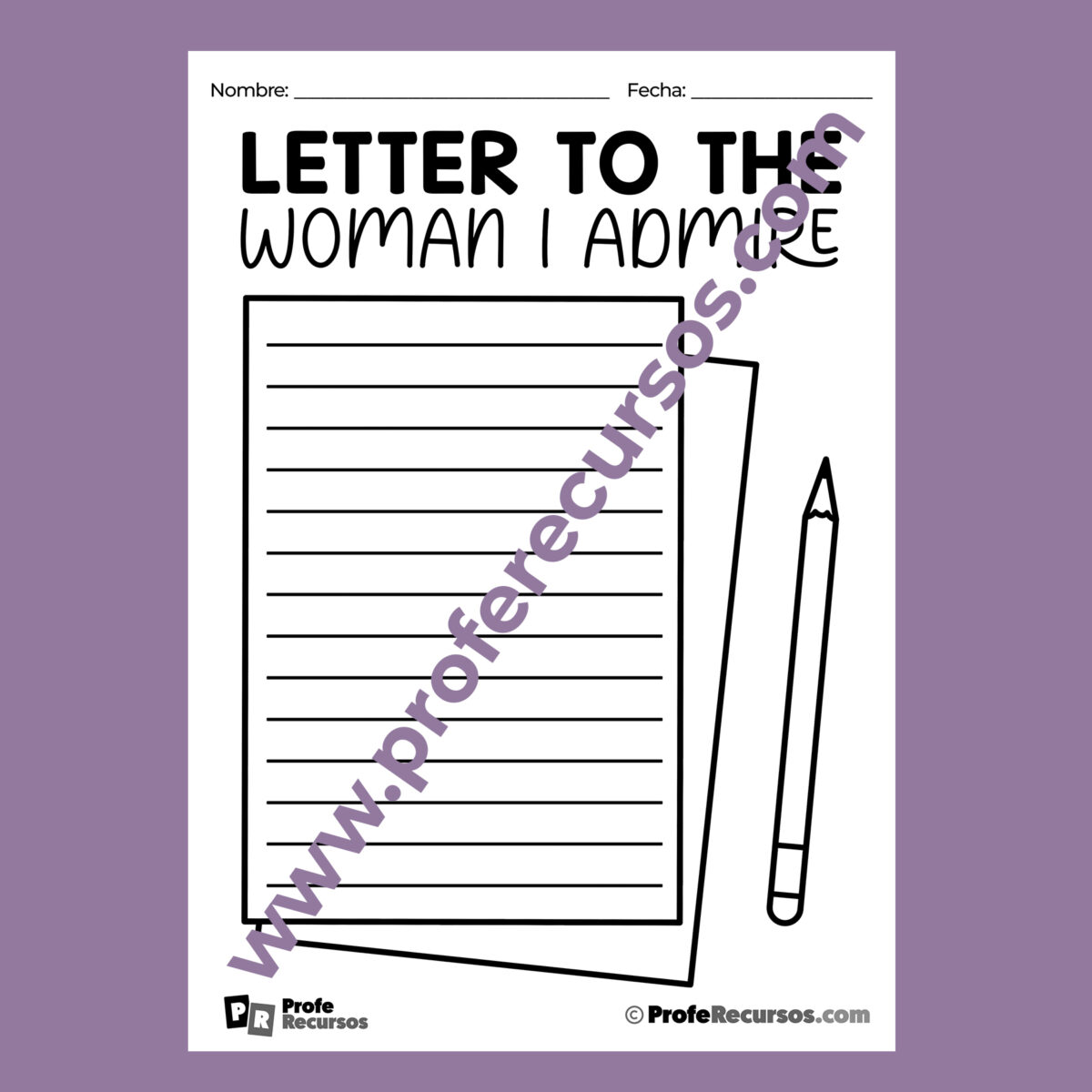 Dear Woman Worksheet.pdf Womens Day Activity Bundle | 12 Activities for Christmas
