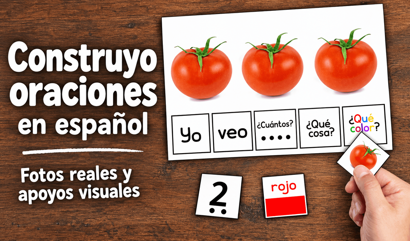 Actividad Imprimible Construyo oraciones | Fotos reales y apoyos visuales Actividades de vuelta al cole en espanol - Actividad Imprimible Construyo oraciones | Fotos reales y apoyos visuales