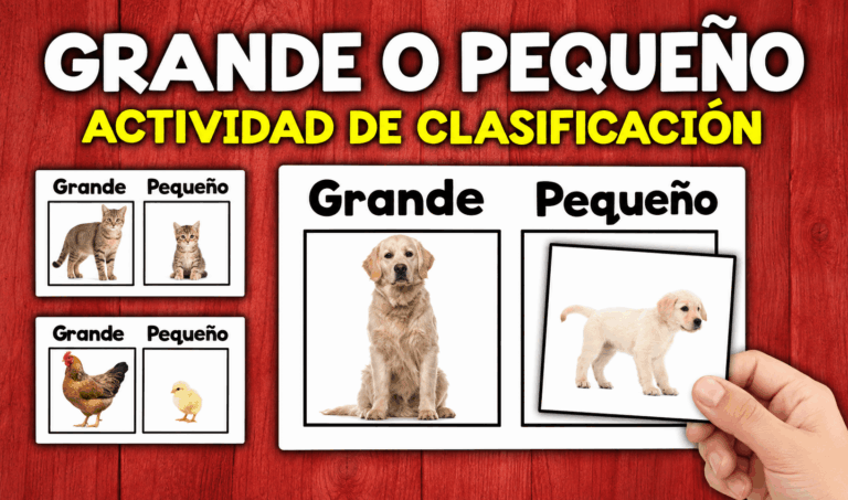 Actividad para clasificar tamaños en infantil | Grande o Pequeño