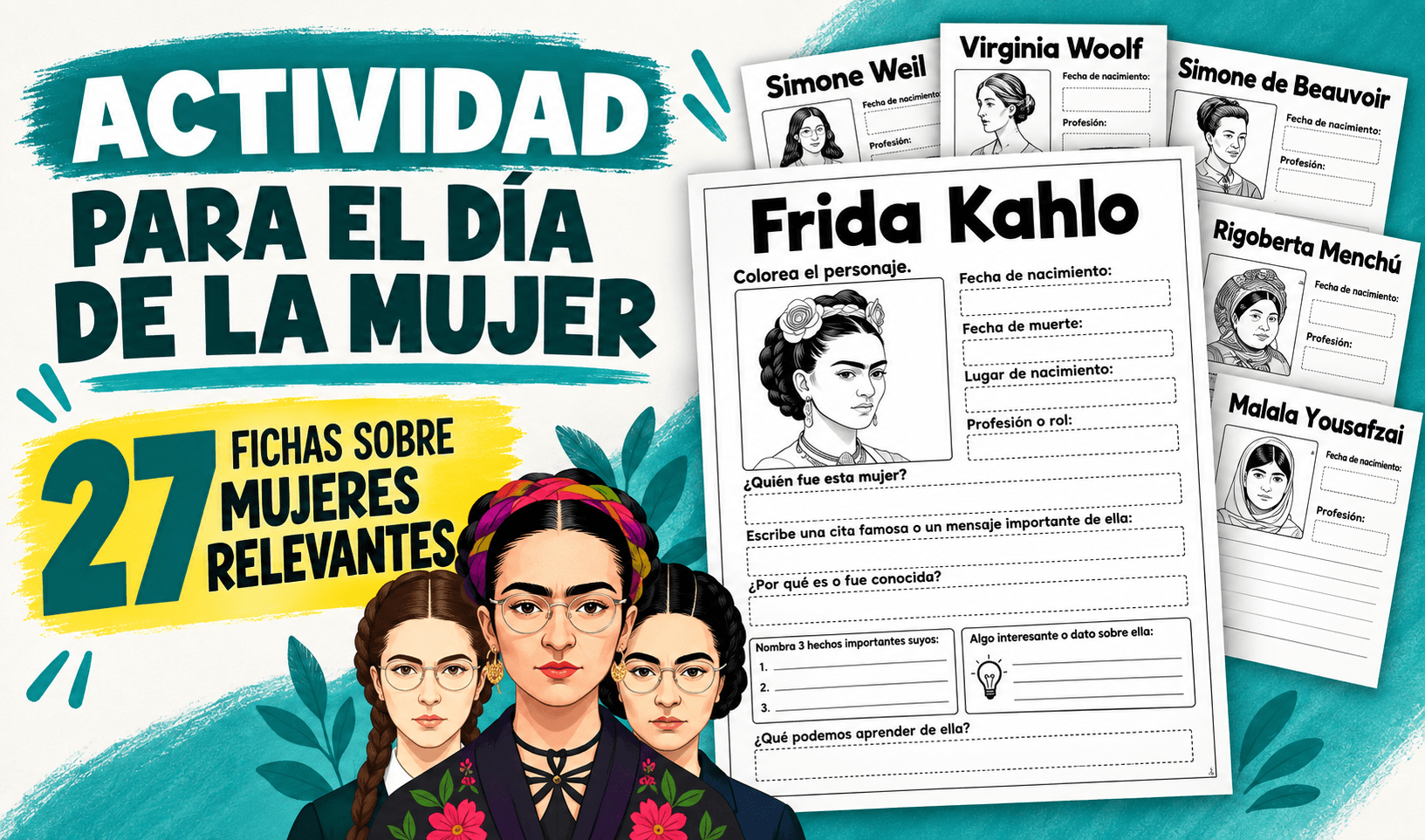 Actividad para el Día de la Mujer | Fichas sobre mujeres Importantes Actividades de vuelta al cole en espanol - Actividad para el Día de la Mujer | Fichas sobre mujeres Importantes