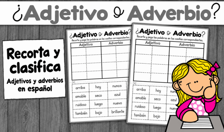 Adjetivos y adverbios | Actividad de recortar y clasificar para Imprimir