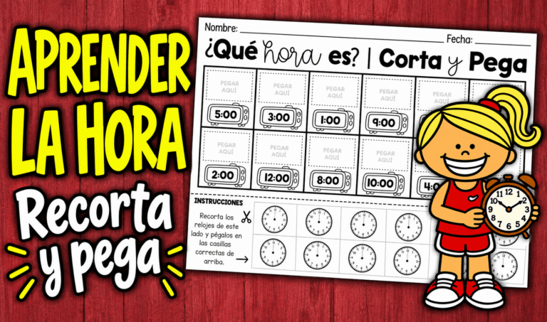 Aprender la hora | Fichas Recorta y pega para Imprimir