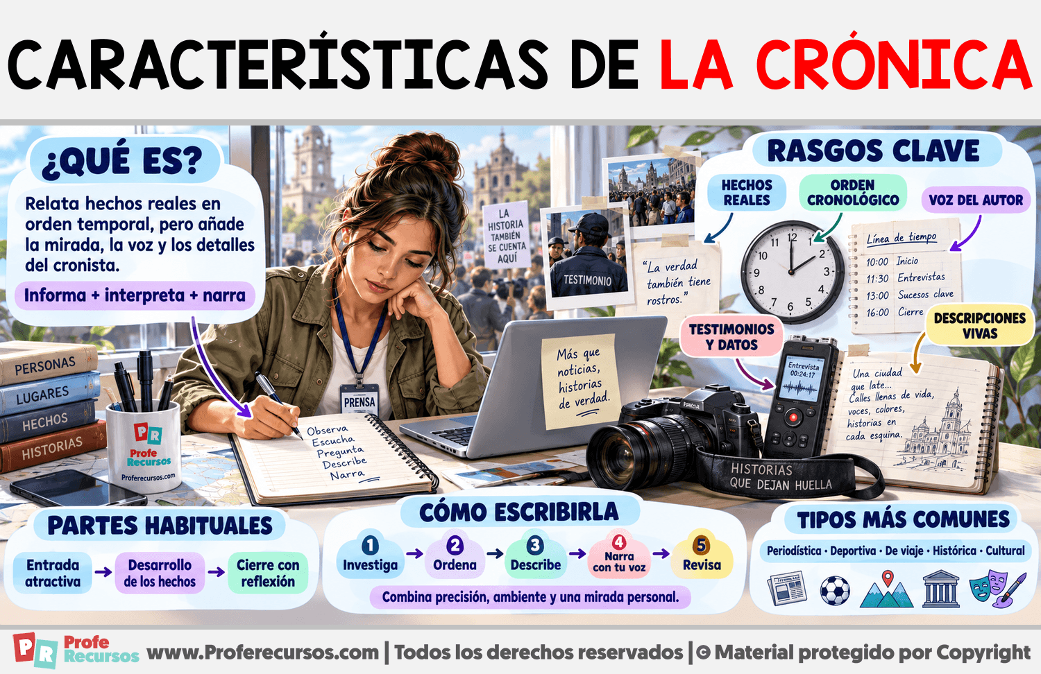 Características de la crónica Infografia sobre Características de la crónica