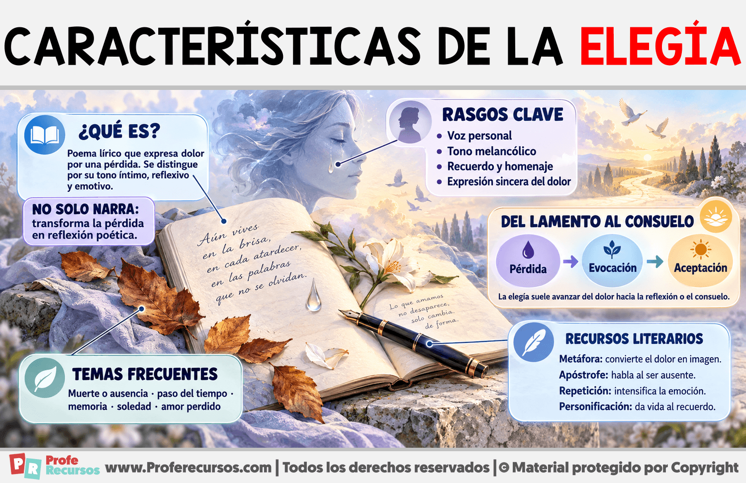 Características de la elegía Infografia sobre Características de la elegía
