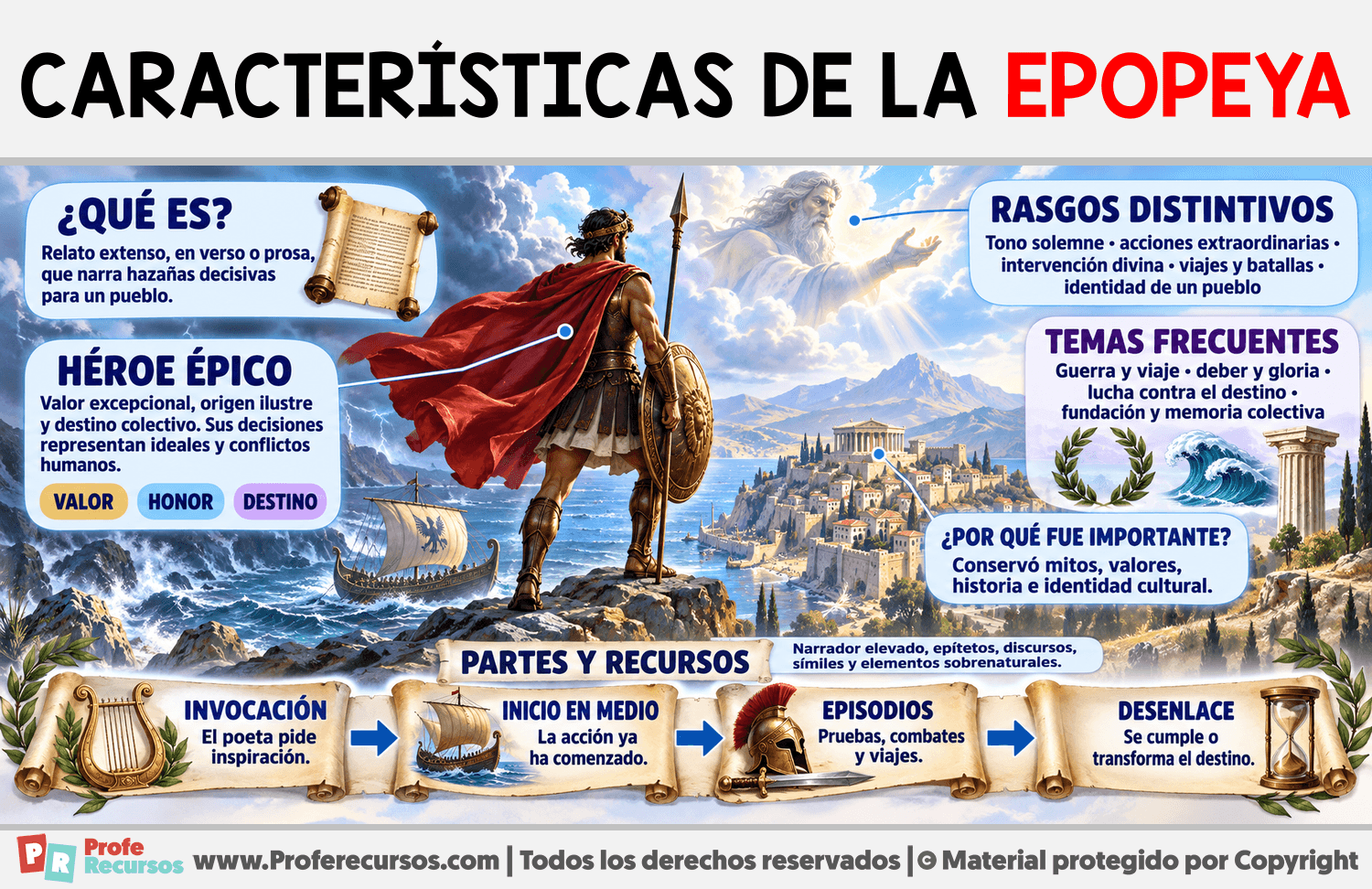 Características de la epopeya Infografia sobre Características de la epopeya