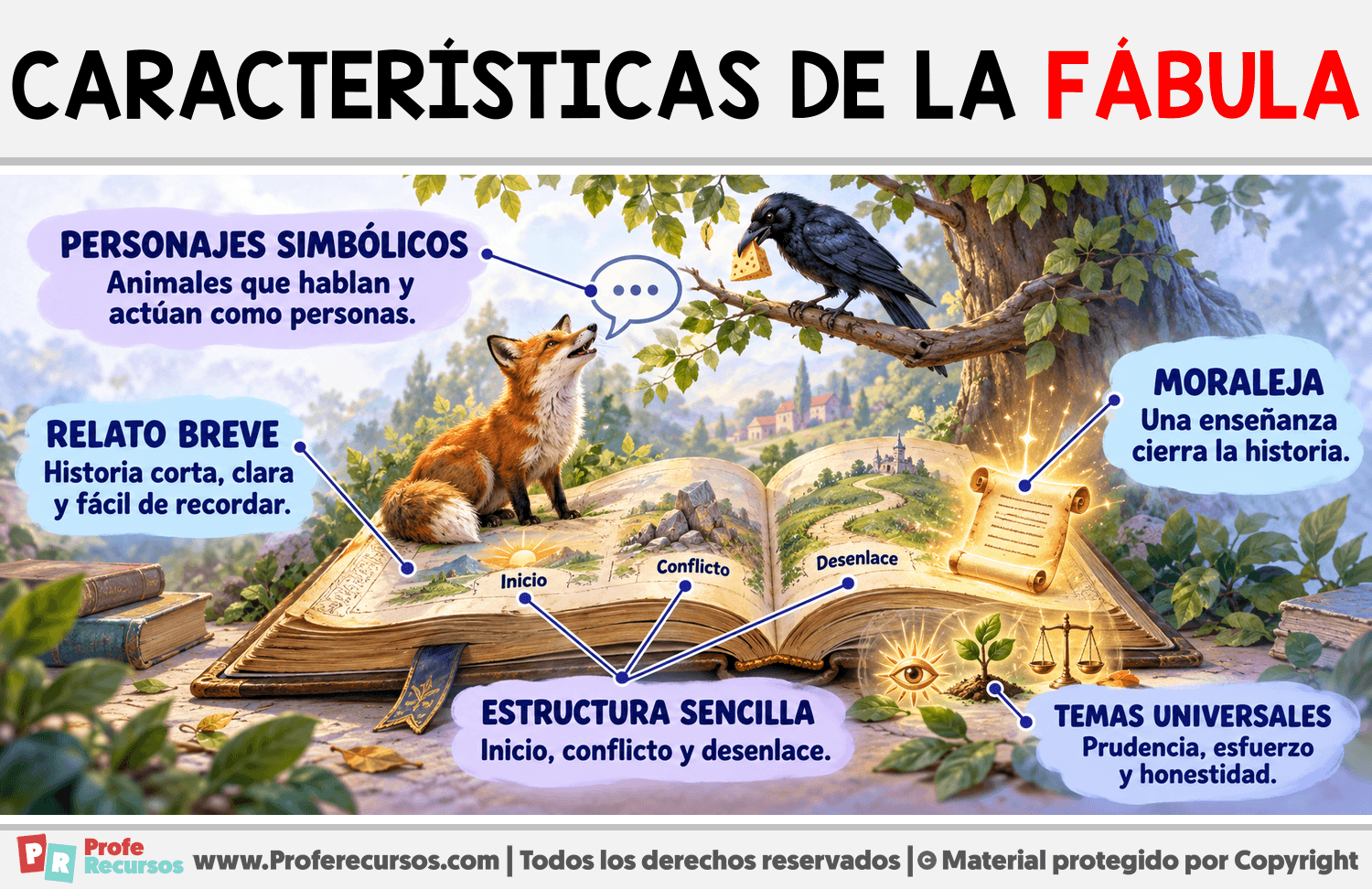 Características de la fábula Infografia sobre Características de la fábula