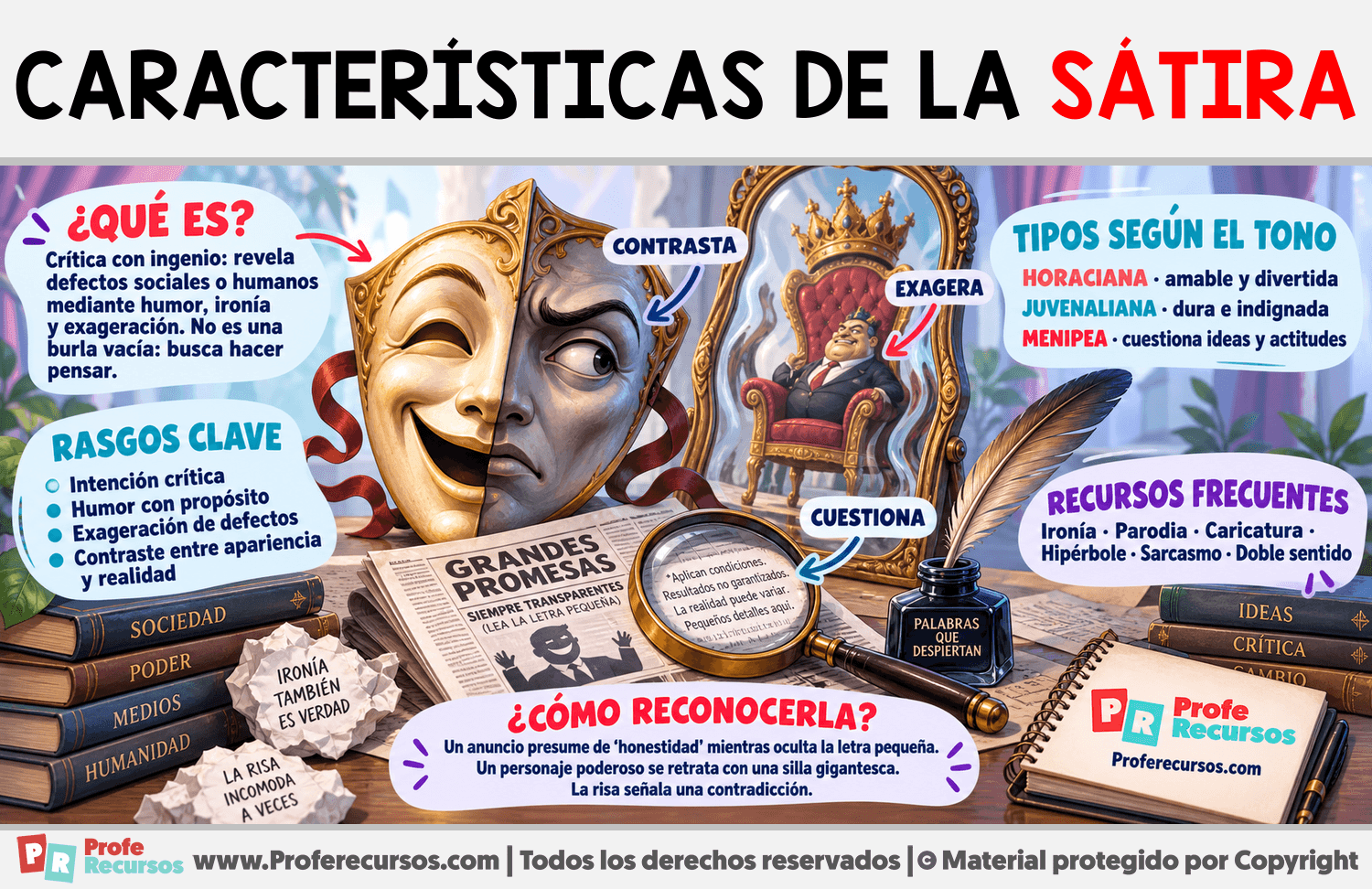 Características de la sátira Infografia sobre Características de la sátira