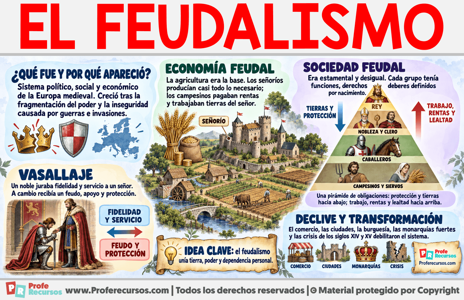 Características del feudalismo Infografia sobre Características del feudalismo