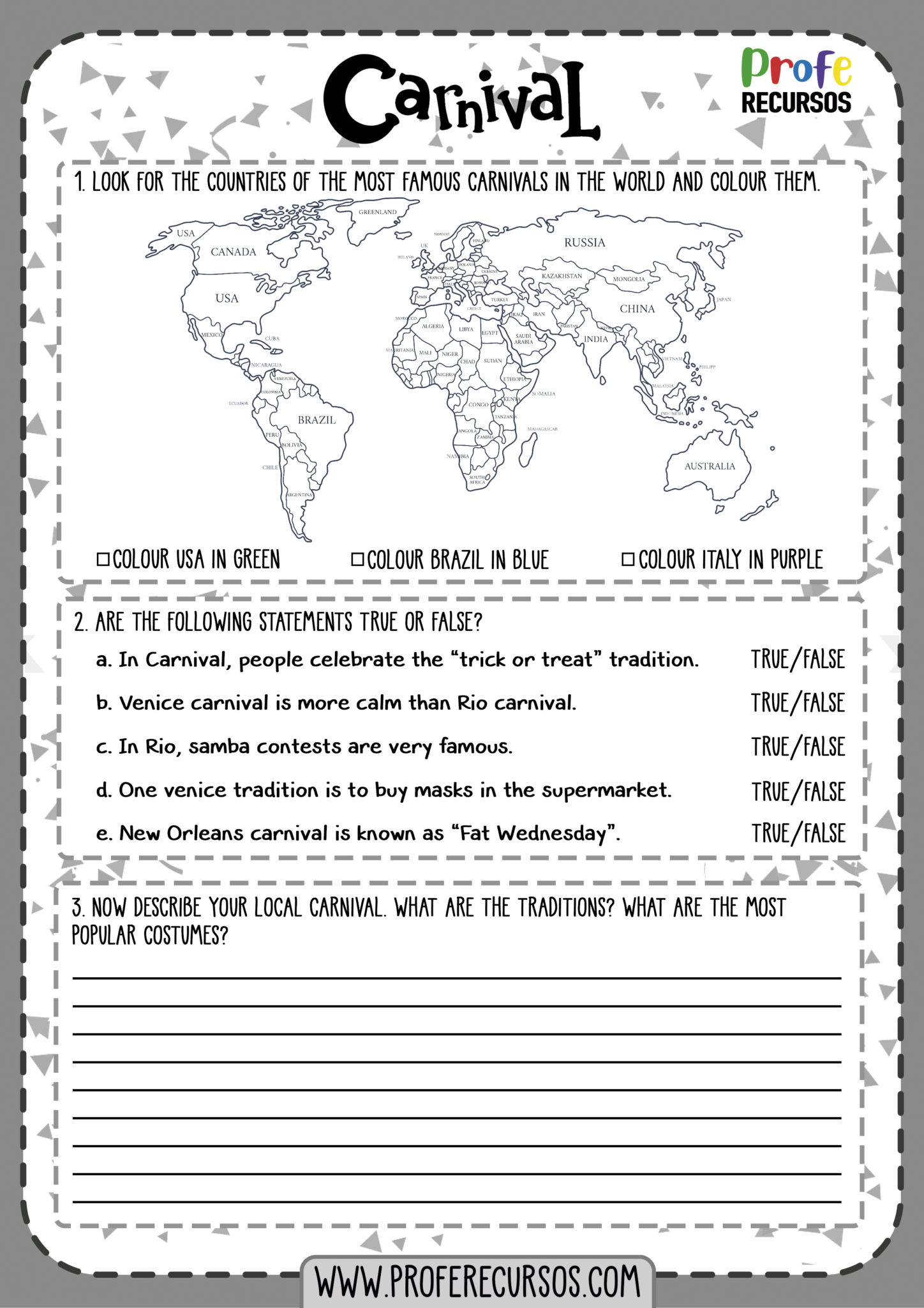 carnival-worksheet