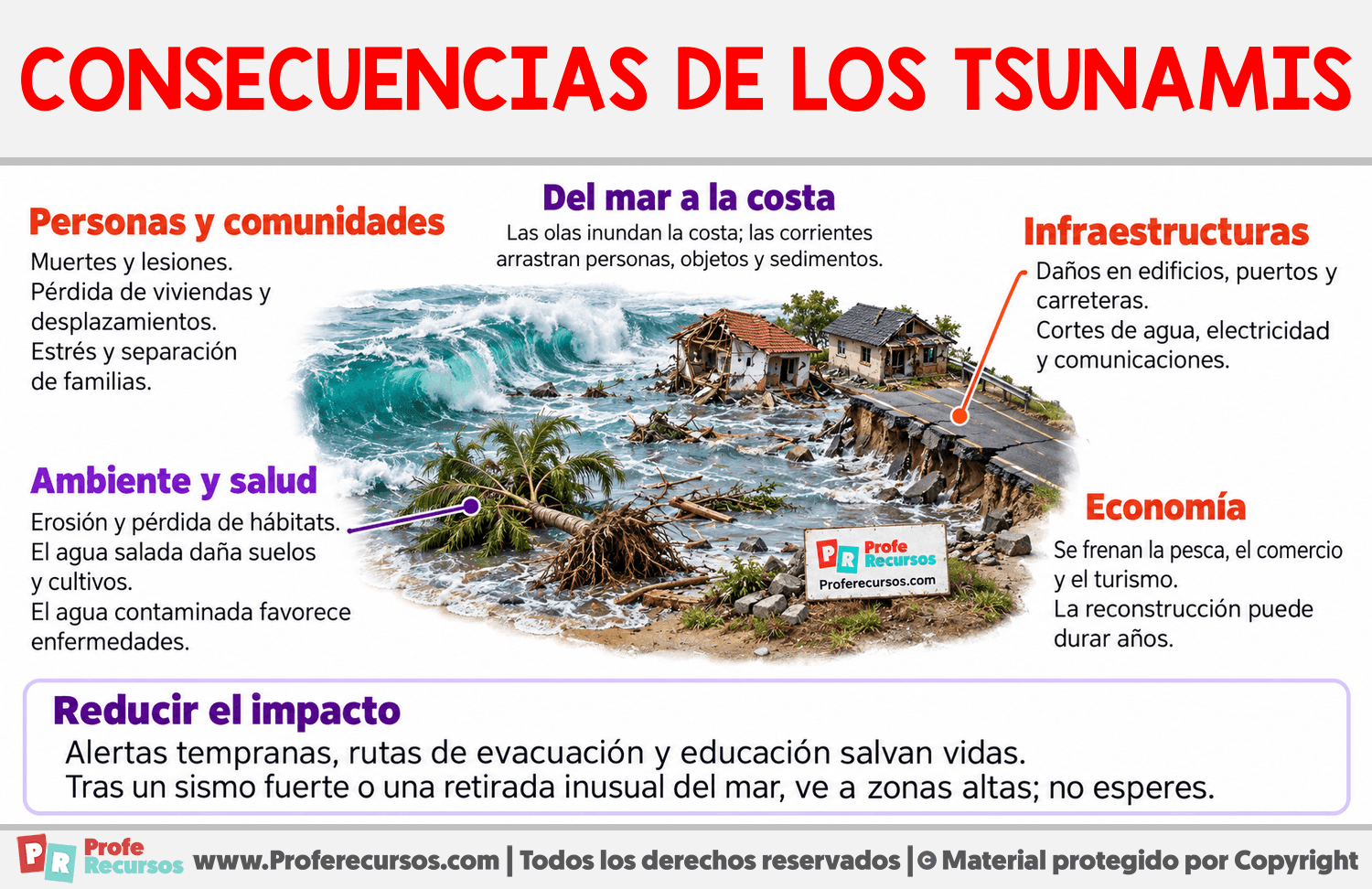 Consecuencias de los tsunamis Infografia sobre Consecuencias de los tsunamis