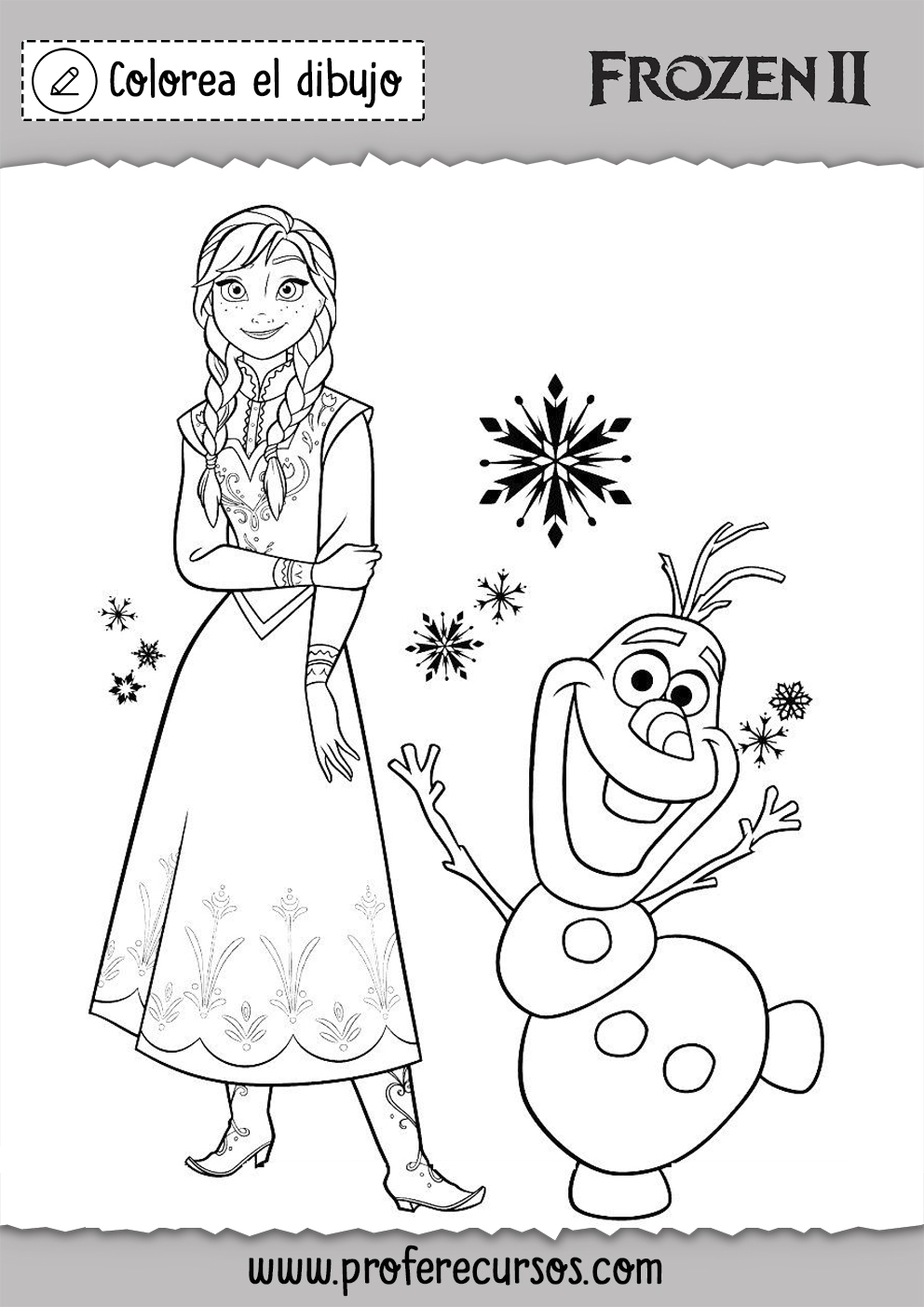 dibujo olaf para colorear