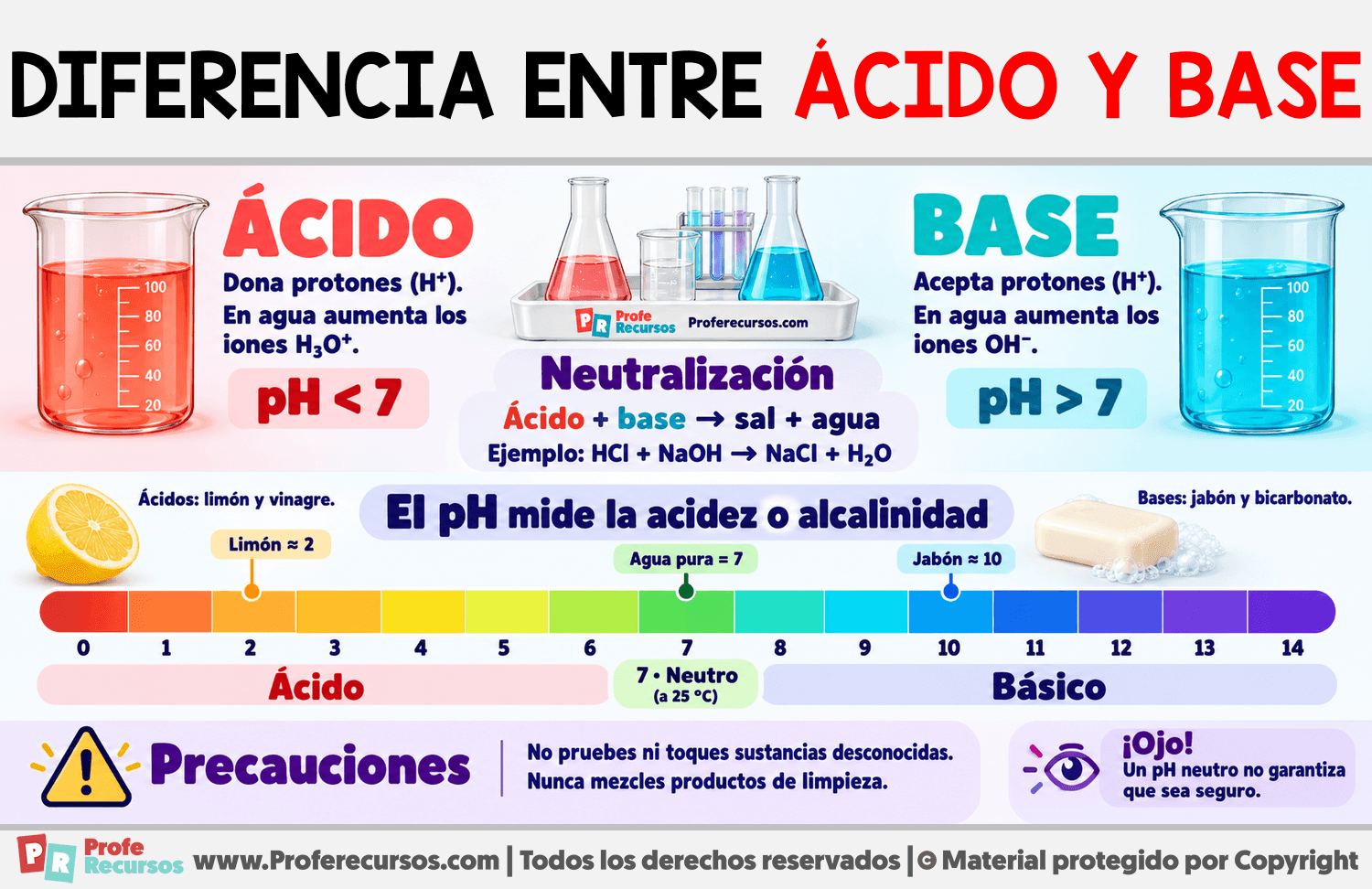 Diferencia entre ácido y base Infografia sobre Diferencia entre ácido y base